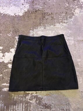 Shinestar Black Faux Leather Mini Skirt
